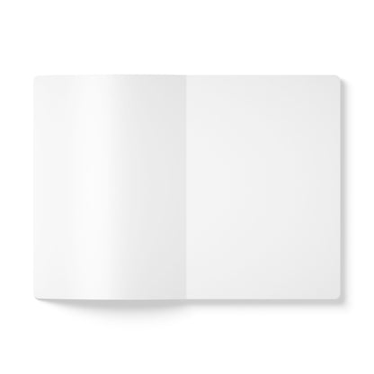 An overhead view of an open blank notebook with white pages, perfect for creative journaling or as a travel diary. The notebook is centered on a white background, its minimalist design and empty pages ready for your next adventure.