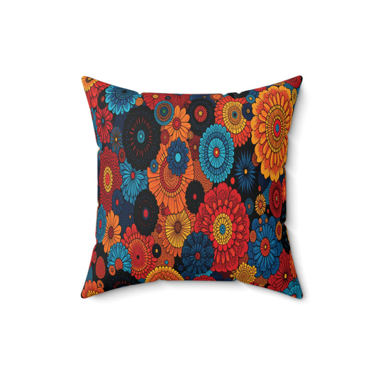 Floral Burst, Square Pillow