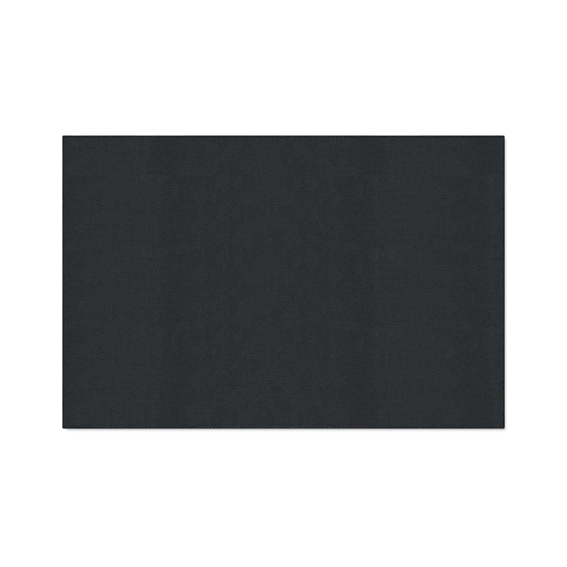 A rectangular, solid black doormat with a plain surface and no visible patterns or designs, displayed on a white background. Featuring non-slip rubber backing, its straight edges and clean texture make it ideal for custom floor mats.