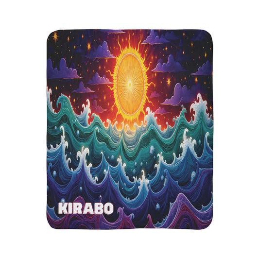 Luminous Tides, Fleece Sherpa Blanket ( Personalized)